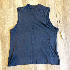 Anthropologie Grey Mock Neck Tank Top